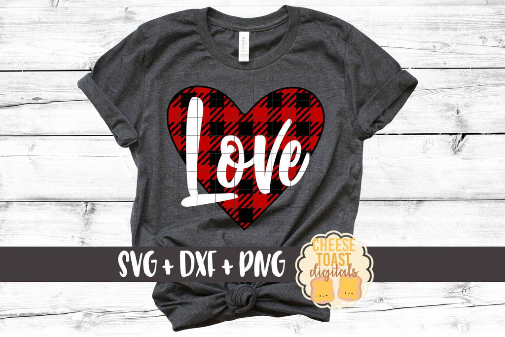 Buffalo Plaid Heart - Love - Valentine's Day SVG PNG DXF Cutting Files ...