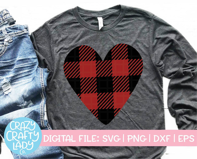 Buffalo Plaid Heart SVG Crazy Crafty Lady Co. 