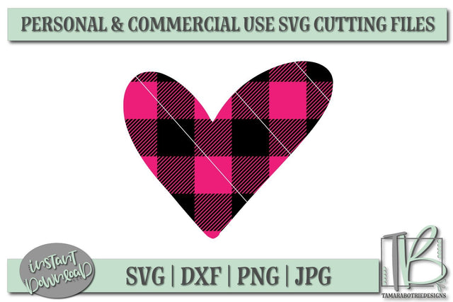 Buffalo Plaid Heart SVG File, Valentine's SVG File SVG TB Designs 