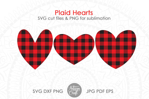 Buffalo plaid heart SVG, plaid heart PNG, sublimation designs Sublimation Artisan Craft SVG 