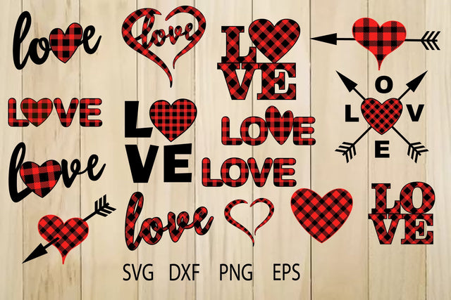 Buffalo Plaid Heart SVG, Plaid Love SVG, Valentines Day SVG Yuliya 
