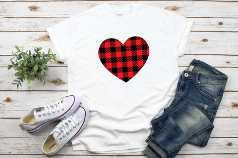 Buffalo Plaid Heart SVG SVG HappyDesignStudio 