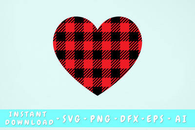 Buffalo Plaid Heart SVG SVG HappyDesignStudio 