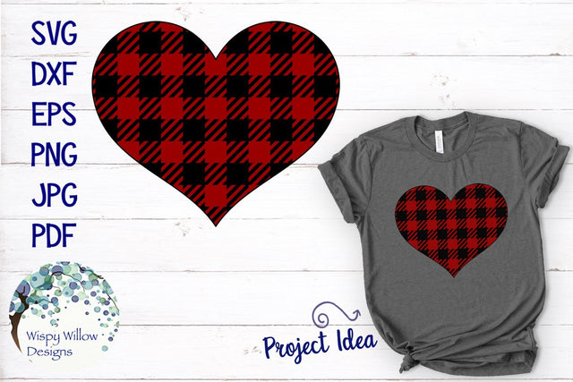 Buffalo Plaid Heart SVG SVG Wispy Willow Designs 