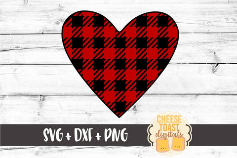 Buffalo Plaid Heart - Valentine's Day SVG PNG DXF Cutting Files SVG Cheese Toast Digitals 