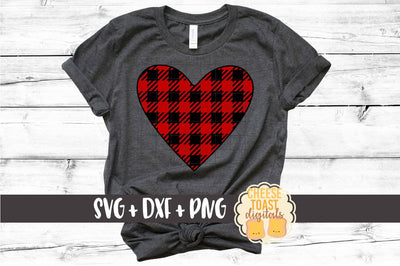 Buffalo Plaid Heart - Valentine's Day SVG PNG DXF Cutting Files SVG Cheese Toast Digitals 