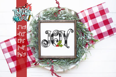 Buffalo Plaid Joy Christmas SVG SVG Tinker & Teal 