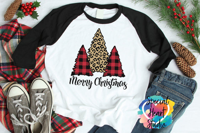 Buffalo Plaid Leopard Christmas Trees SVG Special Heart Studio 