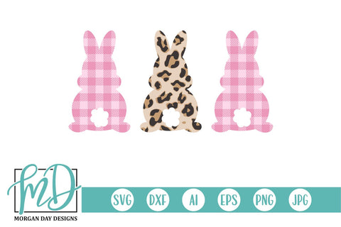 Buffalo Plaid Leopard Easter Bunny SVG Morgan Day Designs 