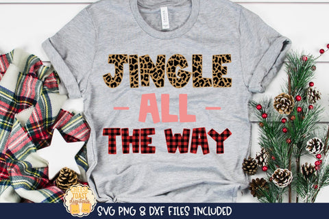 Buffalo Plaid Leopard Print Christmas Words SVG Bundle SVG Cheese Toast Digitals 