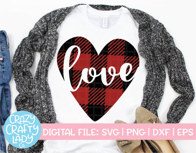 Buffalo Plaid Love Heart SVG Crazy Crafty Lady Co. 