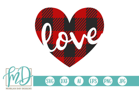 Buffalo Plaid Love Heart SVG Morgan Day Designs 