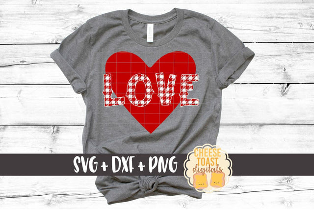 Buffalo Plaid Love - Heart - Valentine's Day SVG PNG DXF Cutting Files SVG Cheese Toast Digitals 