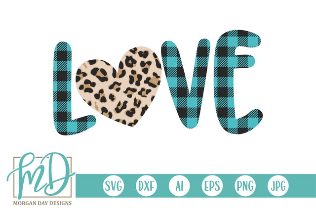 Buffalo Plaid Love SVG Morgan Day Designs 