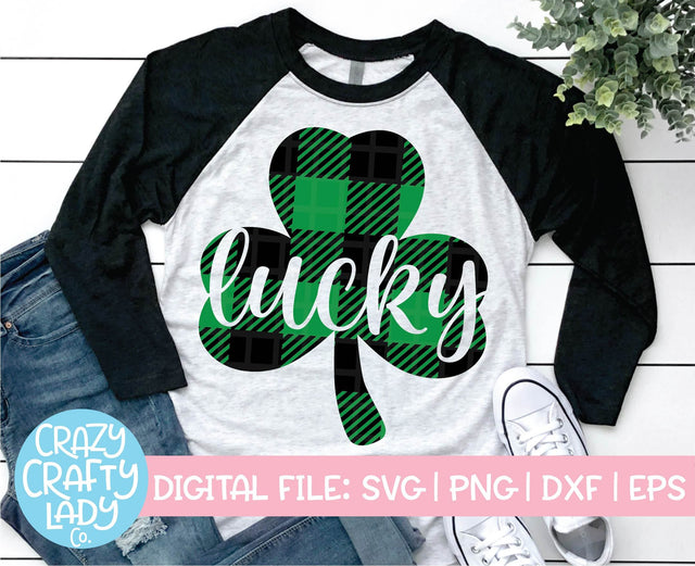 Buffalo Plaid Lucky Clover SVG Crazy Crafty Lady Co. 