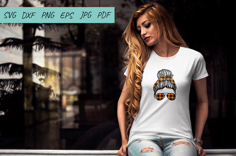 Buffalo Plaid Mom Life, Messy Bun SVG, Mom Life SVG SVG Irina Ostapenko 