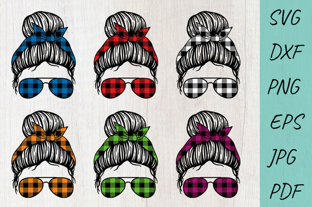 Buffalo Plaid Mom Life, Messy Bun SVG, Mom Life SVG SVG Irina Ostapenko 