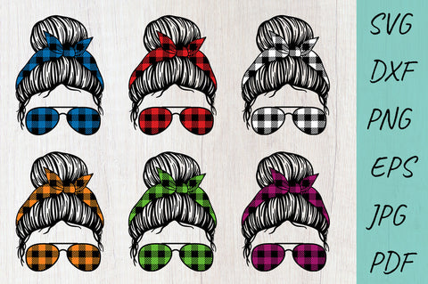 Buffalo Plaid Mom Life, Messy Bun SVG, Mom Life SVG SVG Irina Ostapenko 