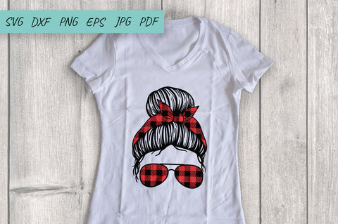 Buffalo Plaid Mom Life, Messy Bun SVG, Mom Life SVG SVG Irina Ostapenko 