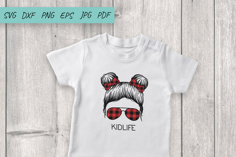 Buffalo Plaid Mom Life SVG, Mom Life, Kid life, Messy Bun SVG Irina Ostapenko 