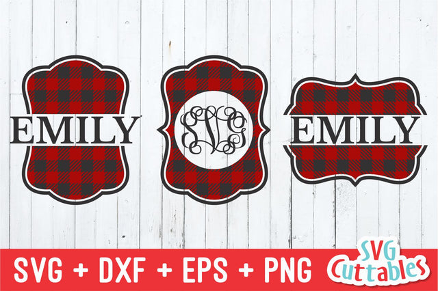 Buffalo Plaid Monogram Frame SVG Svg Cuttables 