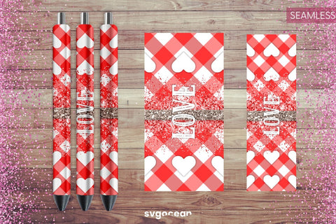 Buffalo Plaid Pen Wrap | Valentines Day | Sublimation Sublimation SvgOcean 