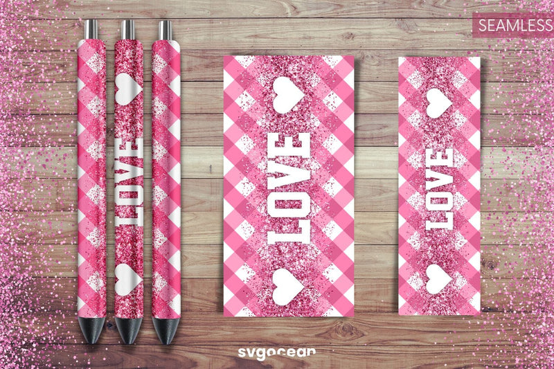 Buffalo Plaid Pen Wrap | Valentines Day | Sublimation - So Fontsy