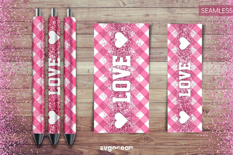 Buffalo Plaid Pen Wrap | Valentines Day | Sublimation Sublimation SvgOcean 