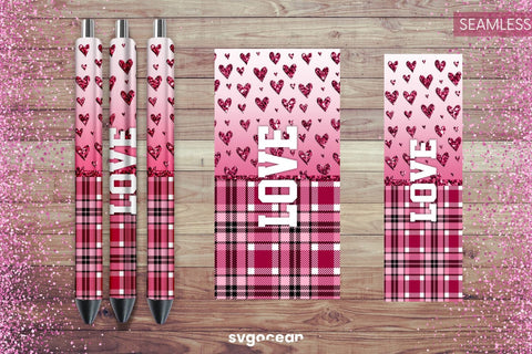 Buffalo Plaid Pen Wrap | Valentines Day | Sublimation Sublimation SvgOcean 