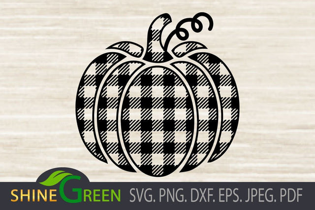 Buffalo Plaid Pumpkin - Fall SVG, Autumn DXF SVG Shine Green Art 