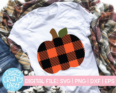 Buffalo Plaid Pumpkin | Fall SVG Cut File SVG Crazy Crafty Lady Co. 