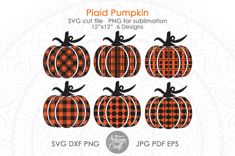 Buffalo plaid pumpkin SVG, plaid pumpkin SVG files SVG Artisan Craft SVG 