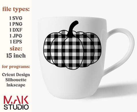 Buffalo plaid pumpkin svg, Plaid pumpkin svg, Pumpkin svg, Fall svg, Halloween svg, Pumpkin patch svg, Fall pumpkin svg SVG MAKStudion 