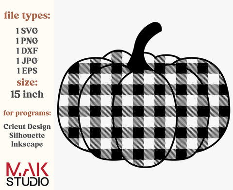 Buffalo plaid pumpkin svg, Plaid pumpkin svg, Pumpkin svg, Fall svg, Halloween svg, Pumpkin patch svg, Fall pumpkin svg SVG MAKStudion 