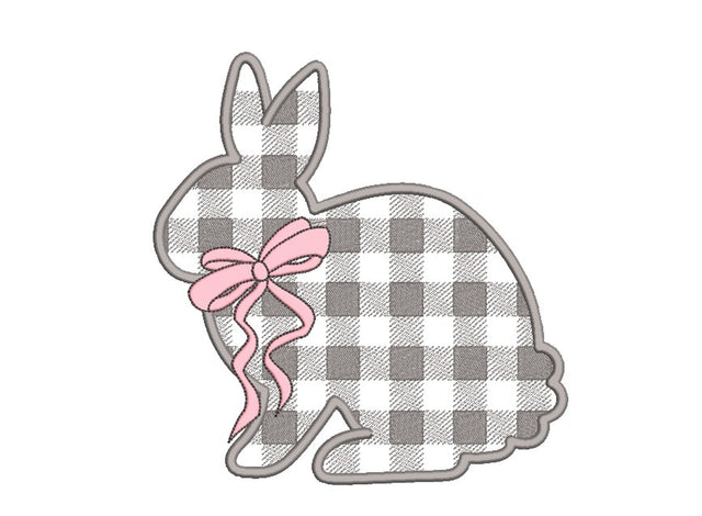 Buffalo Plaid Rabbit with a Bow Embroidery Design, Easter Embroidery File, 3 sizes Embroidery/Applique DESIGNS Nino Nadaraia 