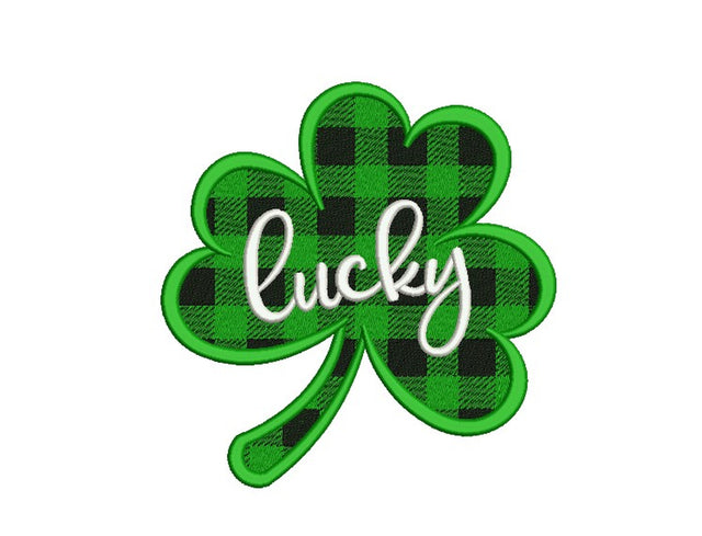 Buffalo Plaid Shamrock Embroidery Design, 3 sizes Embroidery/Applique DESIGNS Nino Nadaraia 