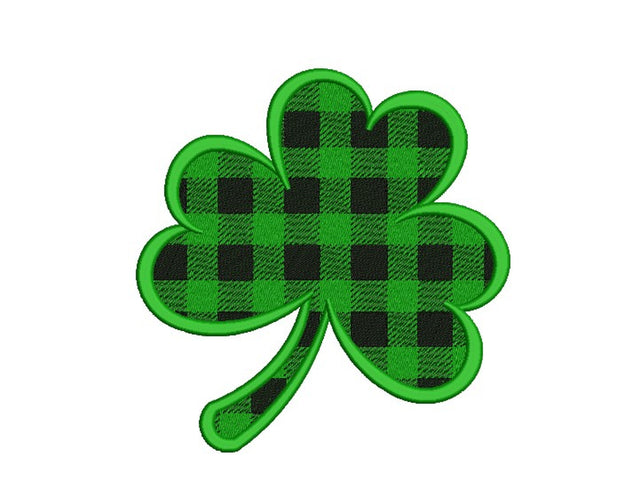 Buffalo Plaid Shamrock Embroidery Design, St. Patricks Day Embroidery File, 3 sizes Embroidery/Applique DESIGNS Nino Nadaraia 