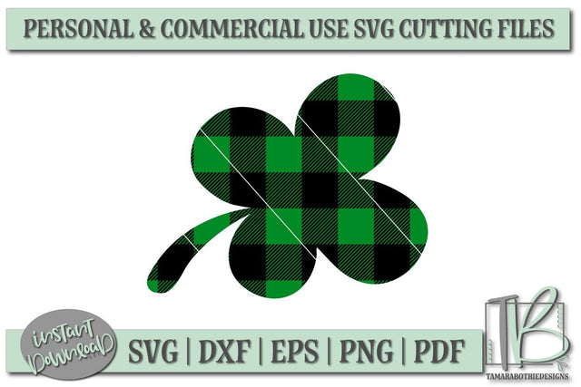 Buffalo Plaid Shamrock SVG, Clover SVG File SVG TB Designs 