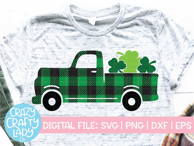 Buffalo Plaid Shamrock Truck SVG Crazy Crafty Lady Co. 