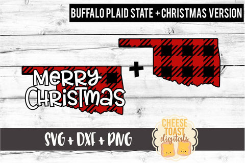 Buffalo Plaid State Bundle - Christmas States SVG PNG DXF Cut Files SVG Cheese Toast Digitals 