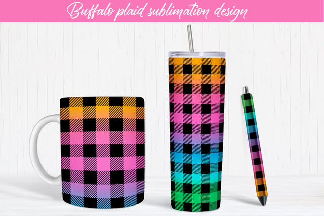 Buffalo plaid sublimation design tumbler, mug, epoxy pen Sublimation Svetana Studio 