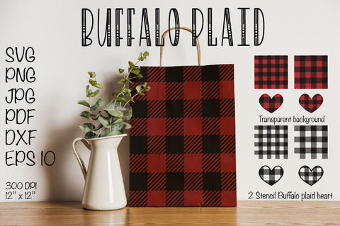 Buffalo Plaid SVG, Buffalo Plaid Heart SVG Valentines SVG Buffalo Plaid Background, Buffalo check SVG Createya Design 