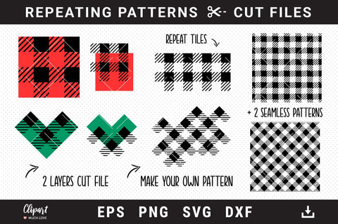 Buffalo Plaid svg, Buffalo plaid seamless pattern SVG, DXF SVG ClipartMuchLove 