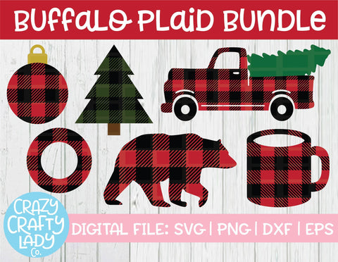 Buffalo Plaid SVG Cut File Bundle SVG Crazy Crafty Lady Co. 