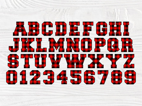 Buffalo Plaid SVG Fonts, Alphabet Clipart, Plaid Letters & Numbers, Buffalo Plaid Monogram Svg, Silhouette Cut Files, Svg Files for Cricut SVG TonisArtStudio 