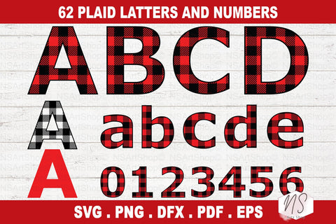 Buffalo Plaid SVG letters, Plaid Alphabet, Alphabet Clipart, Buffalo Plaid png, Plaid Monogram SVG Monogram letters and numbers, Chevron Pattern svg SVG NS Arts Shop 