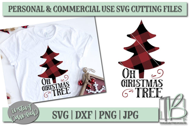 Buffalo Plaid SVG, Oh Christmas Tree SVG File, Christmas Cut file SVG TB Designs 