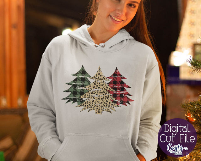 Buffalo Plaid Tree Svg - Christmas Tree SVG - Leopard Print - Distressed Tree SVG Crafty Mama Studios 