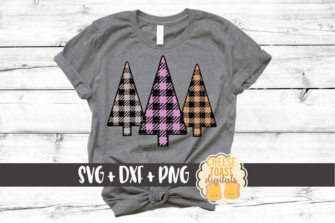 Buffalo Plaid Trees - Christmas SVG PNG DXF Cut Files SVG Cheese Toast Digitals 