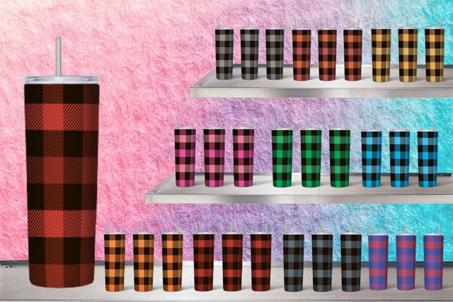Buffalo Plaid Tumbler Sublimation Sublimation SvgOcean 